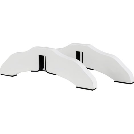 COSTWAY Set 2 Piedini per Cancello, Supporti Rimovibile in Legno di Pino 30,5 x 9 x 1,9cm per Recinto per Animali, per Extra Stabilità, Bianco