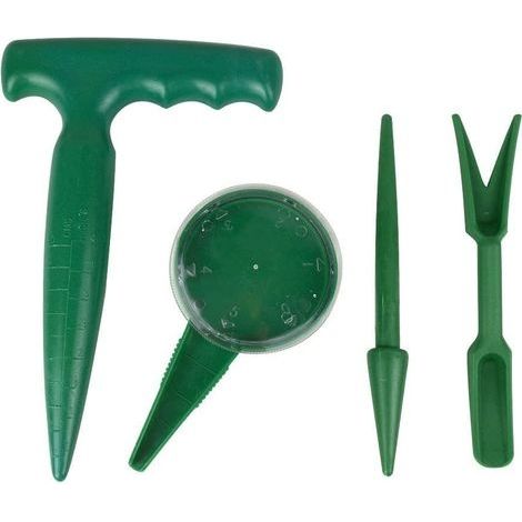 Lot de 4 - Mini jardin Outil de plantation à main Définit Poignée pistolet Plantoir, cadran Seed Semeur (1/5)