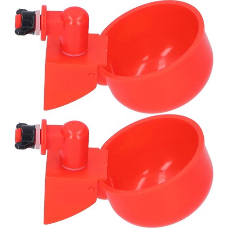 2 pièces Abreuvoir Automatique pour Volailles, Bol à Eau Rouge pour Pigeons et Oiseaux