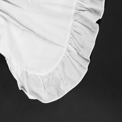 Tablier en coton à volants princesse, taille ajustable pour femme et fille, blanc (1/4)