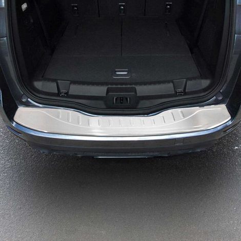 Protection Seuil de Pare-Chocs arrière - Compatible avec Ford S-Max 2006-2014 - Couverture de Seuil de Coffre - Bande Seuil de Chargement - Style élégant - en Acier INOX Chromé