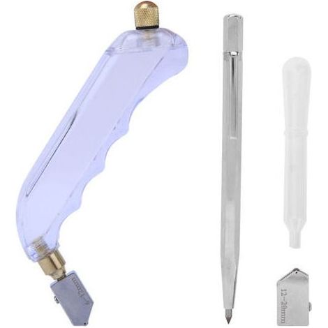 Outil de coupe à rouleau pour verre et huile, en acier tungstène/acier 45, avec poignée de coupe pour minéraux diamantés (1/5)