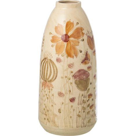 Vase vintage en poterie à décor floral - multicolore (1/3)
