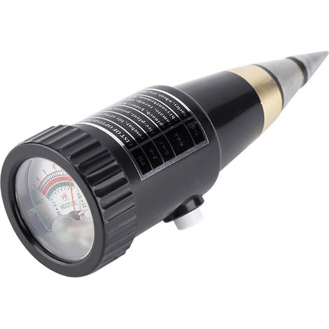 2-in-1 Bodenmessgerät mit Feuchtigkeits- und pH-Wert-Messung, Lichtsensor, Pflanzenfeuchtigkeits- und Lichtdetektor, Gartenmessgerät, Schwarz (1/5)