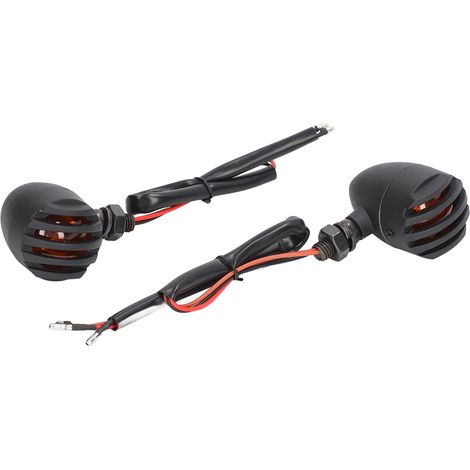 Clignotants Moto Universels avec Grille de Protection, 3 Fils, Rétro, Trou d'Installation 10mm, Paire Remplacement (1/5)