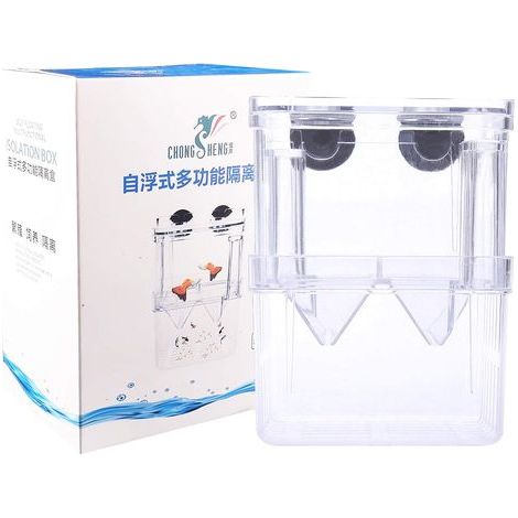 Fish Breeding Box, Transparent Acrylic, Double Layer Insulation, Aquarium for Shrimp and Guppies (1/5)