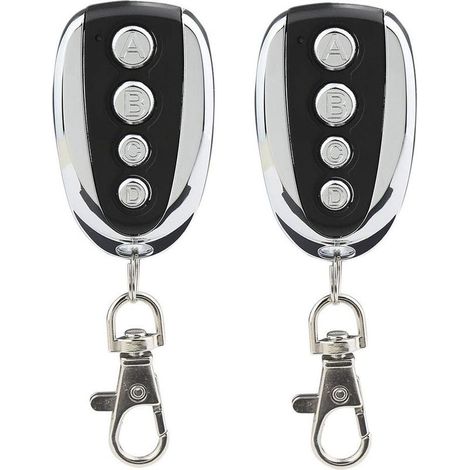 Lot de 2 télécommandes universelles pour porte de garage et portail 433,9 MHz avec quatre canaux - Remplacement idéal (1/3)