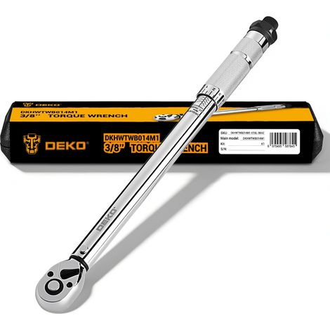 Clé Dynamométrique 3/8" 50 lb-ft Clé à Douille préréglée 72 Dents ±3%, Trousse d'Outils d'Entretien, Jeu de Clés Dynamométriques (1/5)