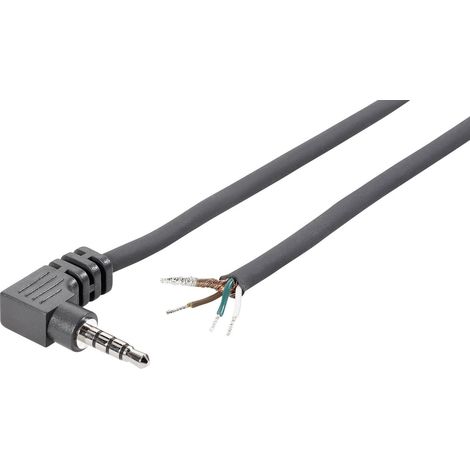 Jack 3.5 mm mâle, coudé TRU COMPONENTS 1579003 Nombre de pôles: 4 stéréo noir 1 pc(s)