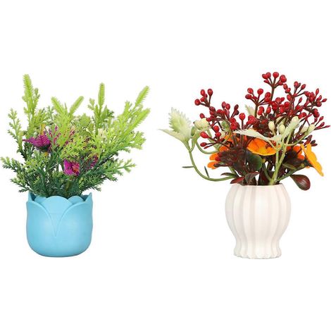 Lot de 2 plantes artificielles en silicone pour aquarium, fleurs exquises, réutilisables et décoratives. (1/3)