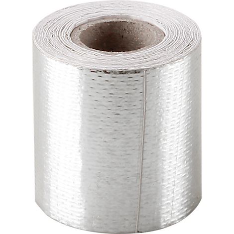 Gold aluminum foil tape, heat-insulating tin foil, high-temperature resistant aluminum foil fiber cloth, suitable for exhaust pipes, range hoods, and industrial applications - Silver (1/4)