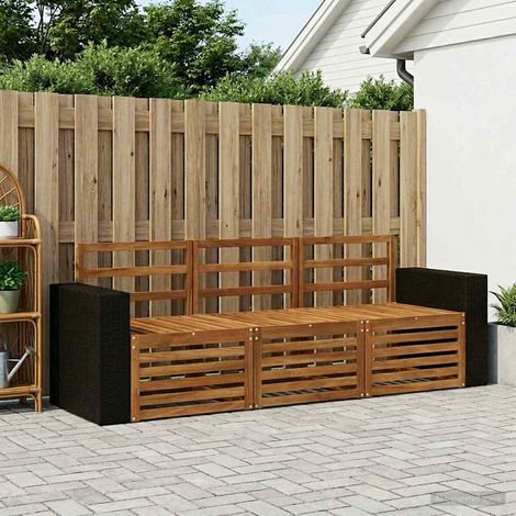 vidaXL Ensembles de canapés 3 pcs Bois d'Acacia Massif (1/5)