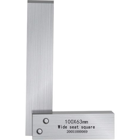 Équerre de mécanicien, équerre de menuisier, outil d'angle à base large pour diverses mesures techniques, outil de menuiserie (Dimensions : 63 × 100 mm) (1/3)
