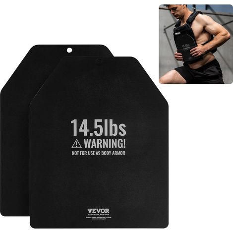 VEVOR Plaques lestees pour gilet leste, paires de 6,59 kg, plaques de poids pour gilet, en acier de qualite superieure, coupe ergonomique profilee WOD pour la musculation, la course a pied, le fitness