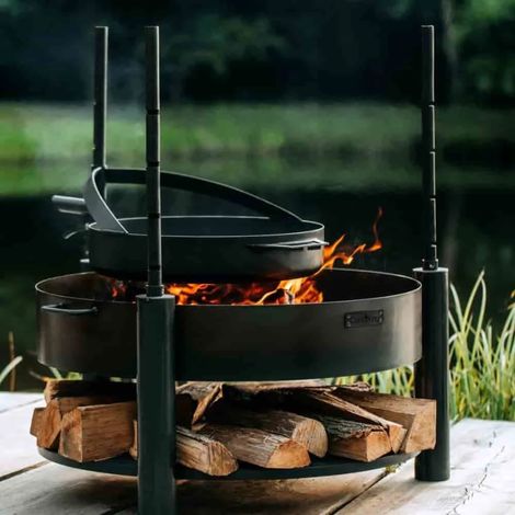 Feuerschalen Zubehör, Grill Mast, höhenverstellbar, Naturstahl (1/5)