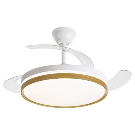 VENTILADOR DAEWOO DE TECHO 42P RETRACTIL-MOTOR 30W LED 36W-3 TEM- APP - DISEÑO MADERA