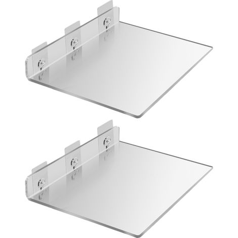 Ensemble de 2 étagères flottantes - Optimisez facilement votre espace mural - Petite étagère murale en acrylique pour chambre, salle de bain, salle de jeux, salon, bureau (1/5)