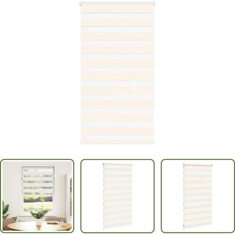 vidaXL Jalousie - Doppelrollo Marmorbeige 80x100 cm Stoffbreite 75,9 cm Polyester (1/5)