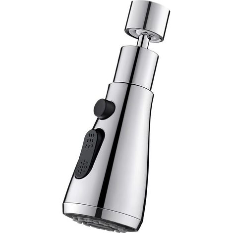 Rubinetto per lavello da cucina con spruzzatore a 360 gradi, ugello per rubinetto da cucina a 3 modalità con aeratore, miscelatore per lavello da cucina con testa girevole, adattatore universale per r