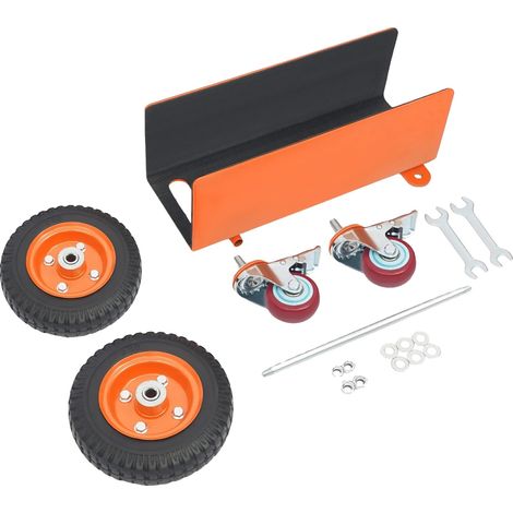 Carrello a pannelli, in acciaio legato resistente, con 4 ruote, colore arancione. (1/2)