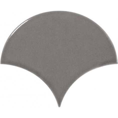 Carrelage mur écaillon de poisson uni gris brillant 10,6x12 cm SCALE FAN DARK GREY (vendu par boite de 0,37m2) (1/3)