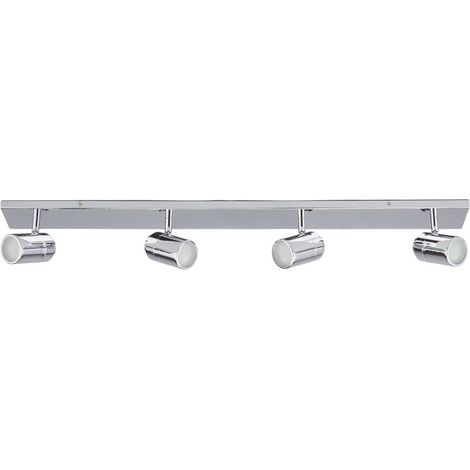 Lindby Plafonnier Salle De Bain Dejan à intensité variable (Moderne) en Argent Métal e. a. pour de bain (à 4 lampes, GU10), WC, Luminaire Plafonnier, Lampe Plafond, Eclerage