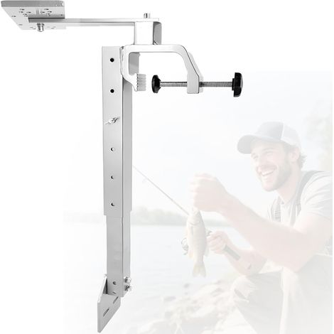 Support pour sonde de pêche, support en aluminium rotatif à 360°, ferrures de montage robustes et résistantes à la corrosion pour pêche en bateau Hauteur de 36-59 cm (1/5)