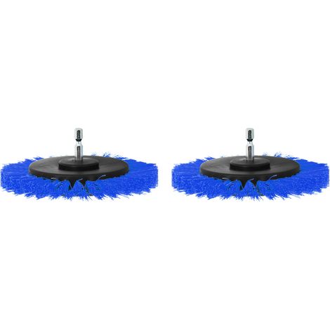Lot de 2 têtes de brosse de 8,9 cm (3,5 pouces) pour perceuse électrique, embout durable pour la décoration de tapis (bleu) (1/5)