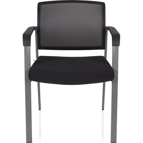 [GEBRAUCHT] B-Ware hjh OFFICE Besucherstuhl Konferenzstuhl Stuhl schwarz Netzstoff Stoff Armlehnen (1/2)