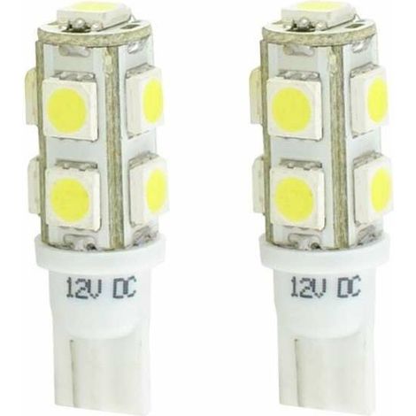 2x ampoule LED blanc 12V T10 W2,1x9,5D 2,16W 9x SMD 5050 voiture remorque moto camion