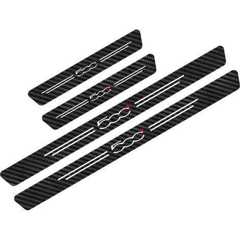 (Pour 500x) 4 autocollants de protection anti-éraflures pour seuils de porte de Fiat 500,500C (2012),500X,500L,Abarth 695 - Décoration en fibre de carbone - Accessoires auto (1/3)