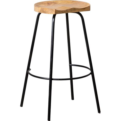 SKLUM Hoher Hocker 75 cm aus Darcko-Holz Schwarz                                  