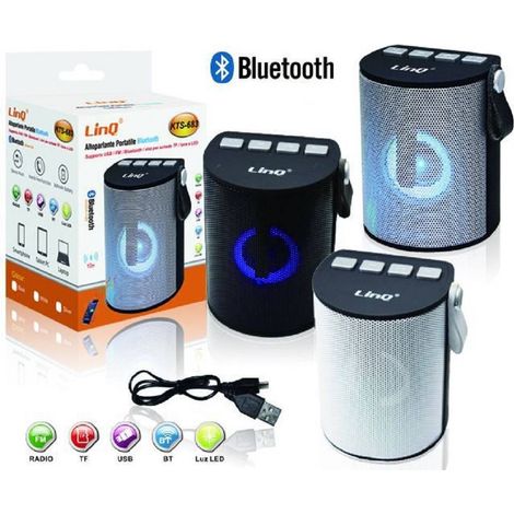 Linq - Altoparlante Speaker Bluetooth Radio Fm Usb Microsd Luce A Led Portatile Kts-683 - (1/2)