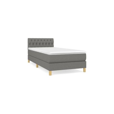 Sommier à lattes de lit avec matelas Gris foncé 80x200 Tissu (1/5)