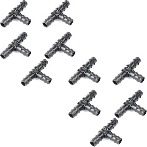 Lot de 10 connecteurs en T pour tuyau 16 mm arrosage - jardiboutique