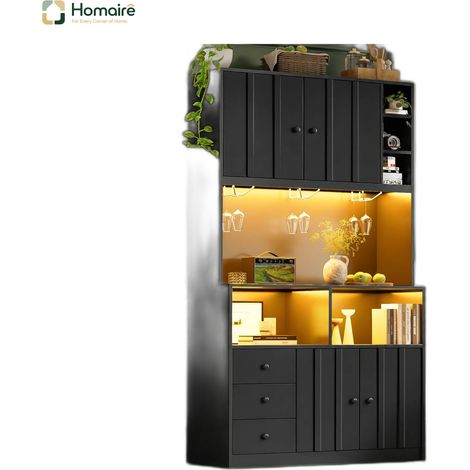 schwarz Sideboard aus MDF 100 x 40 x 180 cm HOMAIRE (1/5)