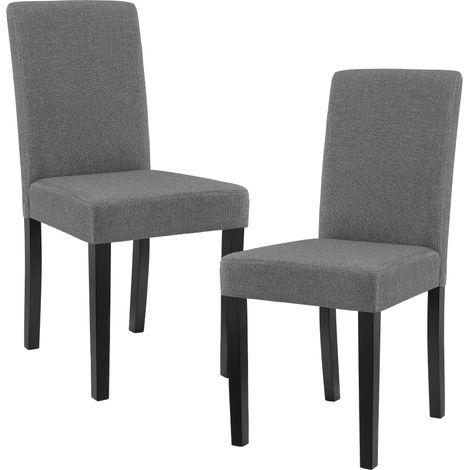 Esszimmerstuhl Hamburg 2er Set Textil Dunkelgrau [en.casa]