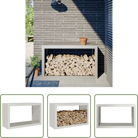 vidaXL Porte-bûches - Portant de bois de chauffage 100x40x60 cm acier inoxydable (1/5)