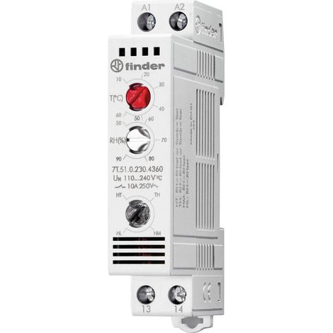 Finder Hygrostat 7T.51.0.230.4360 250 V/AC 1 Schließer (L x B x H) 88.8 x 17.5 x 47.8 mm 1 St.
