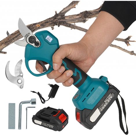 Sécateur 21V 2 batteries Coupeuse d'élagage d'aménagement paysager pour arbres fruitiers
