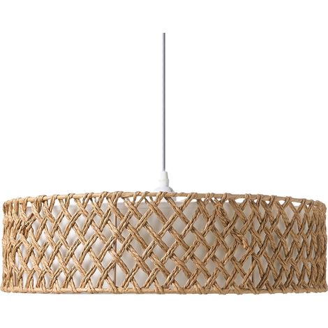 Lampada a sospensione Carta corda intrecciata paralume Plafoniera Boho Naturale Blondin (1/5)