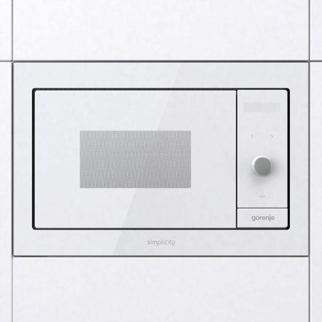 Gorenje BM235G1SYW, Microondas integrable de 23L con grill y programas de cocción automáticos inteligentes, Blanco (1/3)