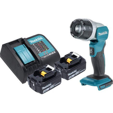 Makita DML 808 SM Lampada portatile a batteria 14,4 / 18 V 190 lm LED + 2x batteria ricaricabile 4,0 Ah + caricatore