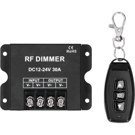 Single LED color dimmer controller, 3 RF buttons, high-power wireless remote control