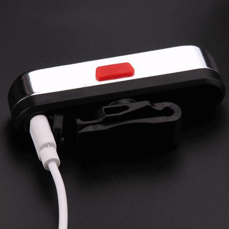 Wiederaufladbares LED-Fahrradrücklicht per USB, rot, für Nachtfahrten (1/5)