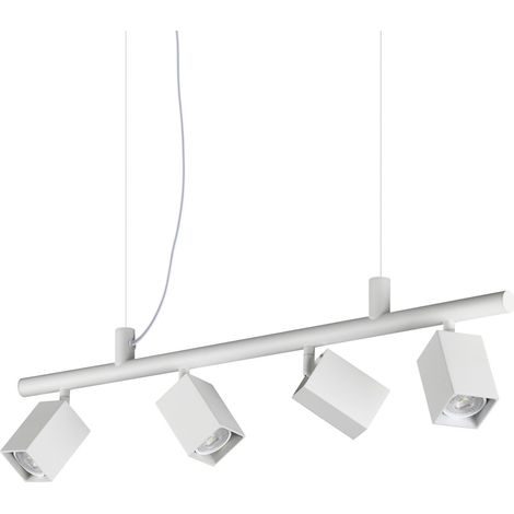 Ideal Lux Sospensione Moderna DYNAMITE 4 luci GU10 Bianca Metallo