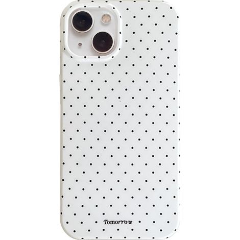 Compatible avec Coque pour iPhone 13/iPhone 14, Silicone TPU Housse pour Filles Femmes Garçons, Mignon Fashion Polka Dot Pattern Aesthetic Design Étui Anti-Choc et Imperméable Case - Blanc (1/5)