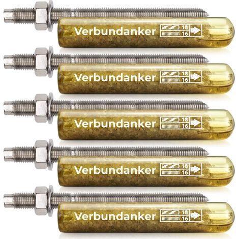 IsolBau Chemischer Dübel M16 + Gewindestange M16 x 190mm A4 5 Stück. (1/5)