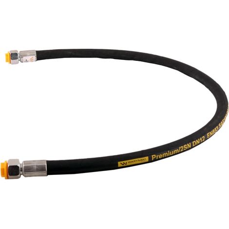 Flexible hydraulique 275 bar DKR/DKR filetage 1/2" BSP droit L-1000 mm DN12-2SN (C11C11/211/13-1000) 27,5 MPa