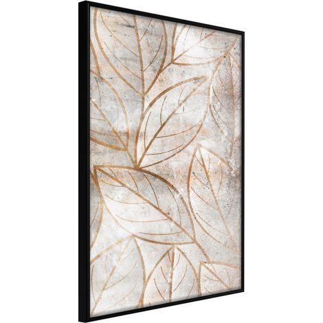 Affiche Murale Encadrée "Copper Leaves" 21 x 30 cm Noir